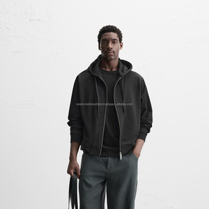 Sudadera con capucha de gran tamaño de lana gruesa caída hombro liso en blanco personalizado hombres sudaderas con capucha fabricante - Product Image 2