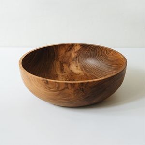 Bol de service en bois d'acacia naturel rustique, fait main, léger, vaisselle de cuisine, bol à salade, à soupe, à collation, meilleur prix - Product Image 3