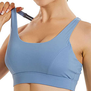 Soutien-gorge de sport pour femme de qualité supérieure, couleur personnalisée, sur mesure, logo simple sur le devant, 100% coton, respirant, séchage rapide - Product Image 6