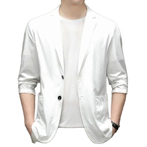 เสื้อแจ็คเก็ตผ้าไอซ์ซิลค์น้ำหนักเบาสำหรับผู้ชายเสื้อโค้ทสูทขนสัตว์แบบบางสำหรับฤดูใบไม้ผลิและฤดูร้อน - Product Image 2