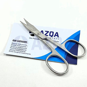 Ciseaux à ongles et à cuticules à pointe incurvée en acier inoxydable avec lames tranchantes pour manucure et soin des ongles professionnels - Product Image 4