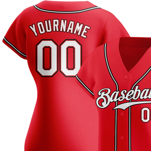 Men Red White Black Authentic Baseball Jersey Button Front Team Shirt Performance <b>Athletic</b> Game Day Practice Sports Uniform Wear - Product Image 3