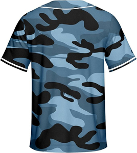 Camiseta Deportiva TriPro Sports Personalizada de Béisbol con Camuflaje Azul para Hombre, Manga Corta, Cierre de Botones, Malla de Poliéster, Ropa Deportiva para Adultos - Product Image 2