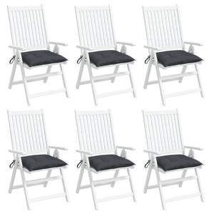 Anthracite 19.7"x19.7"x2.8" Oxford Fabric Outdoor <b>Chair</b> <b>Cushions</b> 6-Piece Set - Product Image 3