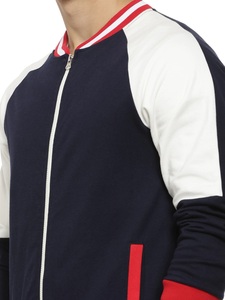 Blouson universitaire pour homme, color block, coton et polyester, fermeture éclair frontale, style décontracté pour l'automne, motifs patchwork, col rabattable, coupe classique - Product Image 5