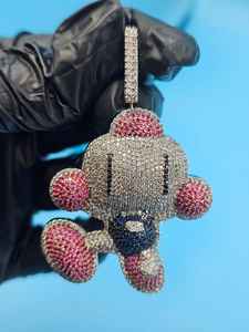 Pendentif en moissanite multicolore au design unique pour les soirées hip-hop, en argent sterling 925, bijoux fins, pendentifs et breloques - Product Image 6