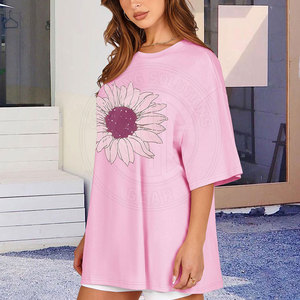 Camisetas de moda extragrandes para mujer, holgadas, de algodón, de manga corta, informales, para uso diario y ropa de calle. - Product Image 4