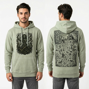 Sudadera con Capucha Beige Personalizada para Hombre, Diseño Gráfico de Calavera de Escorpión, Estilo Vintage, Sudadera Oversize, Ropa Urbana, Proveedor de Prendas - Product Image 3