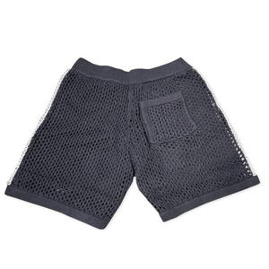 New Design Custom Crocheted <b>Mesh</b> Shorts for Men 100% Polyester Anti-Wrinkle Plain Dyed Solid Pattern Board Shorts Casual Style - Product Image 5