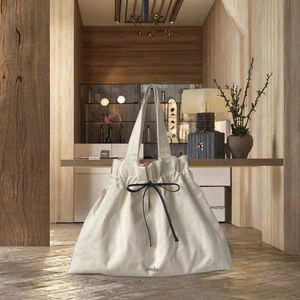 Sac fourre-tout réutilisable en toile de coton avec cordon de serrage, imprimé sur mesure, pour le shopping, taille moyenne, idéal pour les supermarchés, le commerce et les achats en gros - Product Image 4