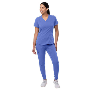 Comfortable Stretch Medical Scrubs <b>Set</b> V-Neck Short Sleeve Top with Jogger Pants Hospital Nurse <b>Doctor</b> Uniform for Men & Women - Product Image 2