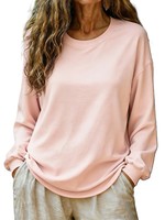 T-shirt CVC décontracté à manches longues et col rond pour femme, grande taille, broderie logo personnalisée OEM, prix usine Chine Bangladesh