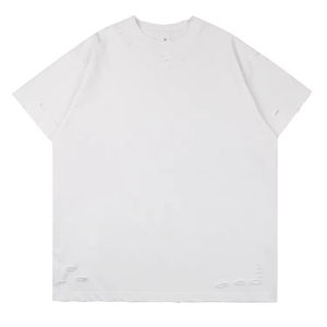 Camiseta de Hombre con Lavado Ácido, Oversize, Cuello Redondo, Algodón, Estilo Vintage, Ropa Casual de Moda Urbana, Tendencia del Mercado Estadounidense - Product Image 2