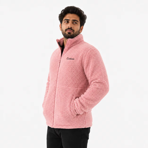 Men's Customized Casual Wear Branding OEM Manufacturing Fashion Men's Sherpa <b>Jacket</b> Heavyweight Fleece <b>Waterproof</b> Quarter - Product Image 3