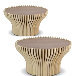 Mesa de centro Mekar, mesa de centro de estilo escandinavo para muebles de sala de estar y muebles de interior, muebles de madera de teca - Product Image 4