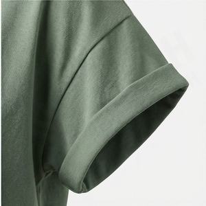 T-shirt à manches courtes en satin de polyester de haute qualité pour femmes, couleur unie, style décontracté toutes saisons, broderie personnalisée, haut personnalisé - Product Image 6