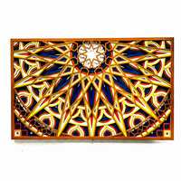 Panneau mural mandala en bois multicouche multicolore fait main, design géométrique moderne découpé au laser, cadre marron, multifonctionnel pour la maison