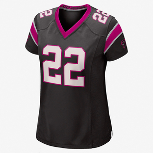 Maillot de football noir pour femme, numéro 22, col en V, manches courtes, anti-humidité, 100 % polyester, imprimé lettres - Product Image 6