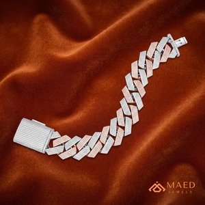 Bracelet à maillons en moissanite plaqué or rose pour homme, bijoux de mode New York, cadeau tendance, élégant, pour fête, fiançailles - Product Image 2