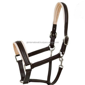 Equipo Ecuestre para Carreras de Caballos, Cabestro de Cuero Genuino Blanco Acolchado, Triple Costura, Duradero, Hecho a Mano, Tamaños Personalizados - Product Image 3