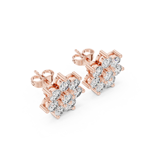 Purecarat หรูหราทอง14K คลัสเตอร์ต่างหูทันสมัย - Product Image 6