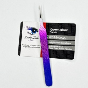 Pinzas rectas para pestañas profesionales de acero inoxidable de primera calidad, Color brillante, diseño moderno, personalizable, privado - Product Image 3