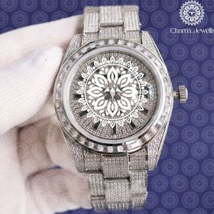 Reloj de Lujo para Mujer Charm Jewells, Caja Redonda de Acero Inoxidable de 38 mm, Cuarzo Analógico, Incrustado con Diamantes, Brazalete de Moda - Product Image 6