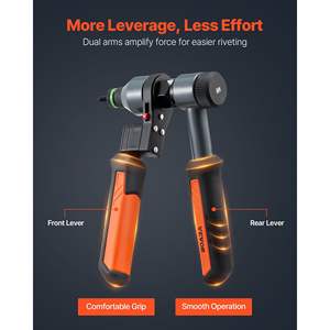 Kit Utensile per Rivetti a Cricchetto da 9 Pollici con 10 Mandrini e 100 Dadi, Misure Metriche e SAE M5 M6 M8 M10 M12 8-32 10-24 1/4-20 5/16-18 per Riparazione Auto - Product Image 5