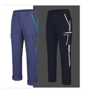 Pantalon de randonnée léger pour homme bleu avec accents turquoise, respirant, séchage rapide, imperméable, pour le camping, la pêche, la course à pied et les activités sportives - Product Image 5