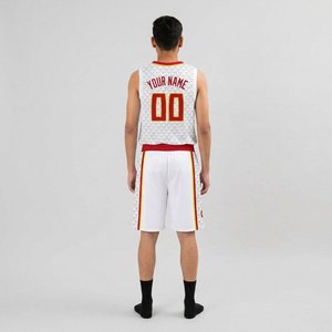 Ensemble de maillots de basket-ball blancs pour hommes, sans manches, impression sublimée, nom de l'équipe 00, polyester respirant, coupe athlétique - Product Image 6