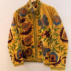 Veste traditionnelle en velours brodé pour femme, style Suzani, pour festival, avec motif papillon, courte, pour demoiselle d'honneur, blazer d'hiver - Product Image 3