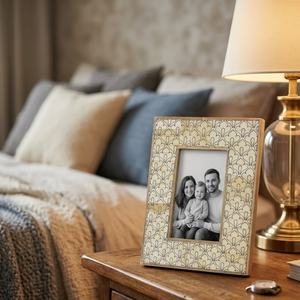 Premium Bone Inlay Photo <b>Frame</b> <b>4x6</b> Inch | Handcrafted Carving Design Picture <b>Frame</b> | Decorative Tabletop <b>Frame</b> for Home & Office - Product Image 4