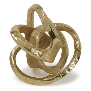 Escultura de Anillo Metálico Abstracto de Alta Gama en Oro Champán para Decoración de Escritorio, Decoración Nórdica para el Hogar, Adorno Artístico para Dormitorio, Escultura Dorada - Product Image 6