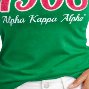 T-shirt en chenille 1908 AKA avec lettres grecques brodées, en coton premium, décontracté, pour sororité - Product Image 6