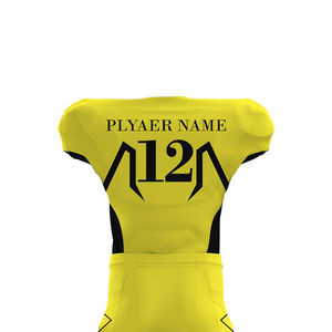 Uniforme de football américain personnalisé jaune et noir, vêtements d'équipe sublimés, respirants, ajustés, sans manches, pour hommes adultes, toutes saisons - Product Image 6