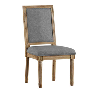 Silla de Comedor de Madera de Mango Sólida de Estilo Tradicional, Silla de Comedor de Tela de Diseño Minimalista - Product Image 2