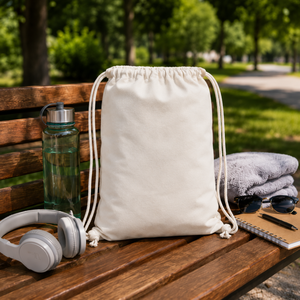 Cotton Drawstring <b>Backpack</b> | Eco-Friendly <b>Large</b> Capacity Reusable Gym Sports Travel <b>School</b> Shopping Sack Custom Logo Wholesale - Product Image 4