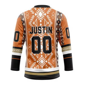 Jersey de Hockey sobre Hielo Personalizado de la Ciudad de Dallas, Unisex, 100% Poliéster, Reversible, Sublimado, Impermeable y Transpirable - Product Image 4