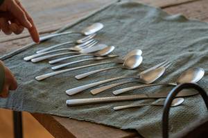 Nagomi Hammered Cutlery - Slotted <b>Serving</b> <b>Spoon</b> - Product Image 2