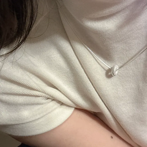 Collar de Plata de Ley S925 con Diseño Coreano de Donut de Arena Flash, Cadena de Clavícula de Moda para Mujer, Diseño Exclusivo, Éxito en Xiaohongshu - Product Image 4