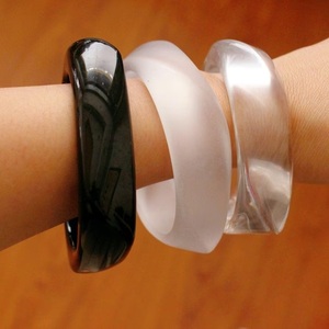 Resin <b>Bangle</b> Clear Personalized Logo Chunky Resin <b>Bangle</b> Cuff for Women Fashion Jewelry Customization logo - Product Image 1