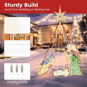Striscia Decorativa Natalizia Pre-Illuminata di 1,8 Metri con 240 Luci LED Bianco Caldo - Product Image 6