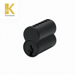 Cilindro de Cerradura Intercambiable con Logotipo Personalizado Disponible, Latón Negro Mate, 6 Pines, Ranura en H para Seguridad de Puertas - Product Image 1
