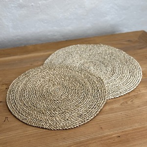 Sets de table ronds en jonc de mer tressé naturel, style bohème, écologiques, en jacinthe d'eau, pour table à manger - Product Image 1