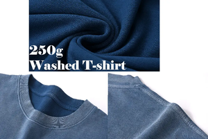 T-shirt délavé à l'acide pour homme, 100 % coton, haute qualité, manches courtes, coupe ample, longueur standard, tenue décontractée - Product Image 2