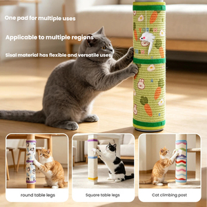 Off White Sisal Cat Scratcher <b>Table</b> Legs <b>Protector</b> Anti Slip Pet Furniture <b>Protector</b> - Product Image 3