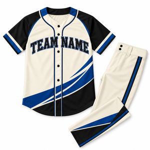 Conjunto de camiseta de béisbol para adultos, manga corta, estampado sublimado, absorbe la humedad, 100% poliéster, nombre del equipo, número personalizable - Product Image 5
