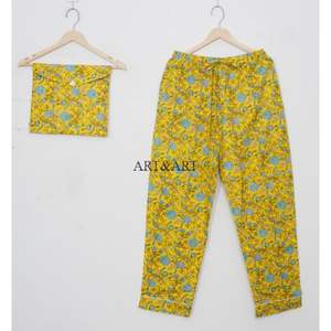 Nuevo Conjunto de Pijama de Verano para Mujer, 100% Algodón, Transpirable, de Secado Rápido, con Estampado de Bloques, Manga Larga, Suave, Informal, de 3 Piezas - Product Image 3