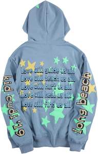 Sweat à capuche unisexe personnalisé en molleton épais 500 g/m² avec impression 3D en relief et broderie, écologique et surdimensionné - Product Image 3