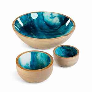 Tazón de Madera Decorativo, Ecológico y Duradero, con Detalles de Esmalte Colorido, para Interiores Elegantes y Presentaciones Sofisticadas - Product Image 3